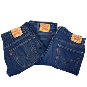 (LOT OF 3) VTG Y2K Levis 517 Boot Cut Mens 42x25 Dark Wash Denim Blue Jeans